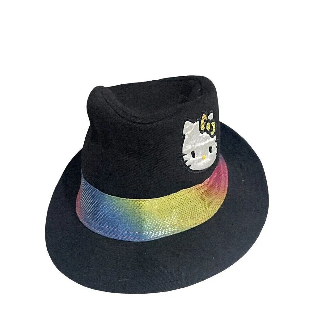 2012 sanrio hello kitty girls fedora hat black